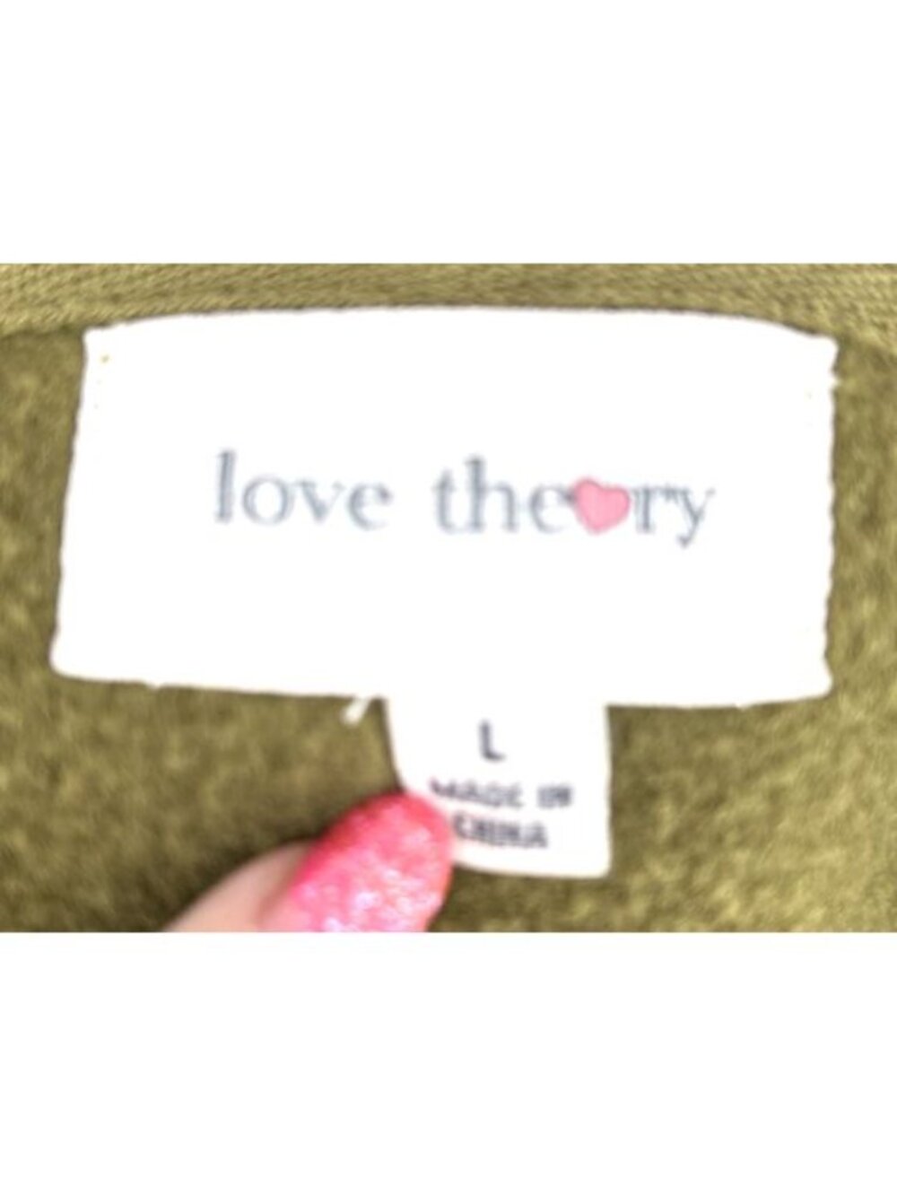 Love Theory Hoodie Womens Sz L Floral Green Pink Embroidered - Picture 7 of 8